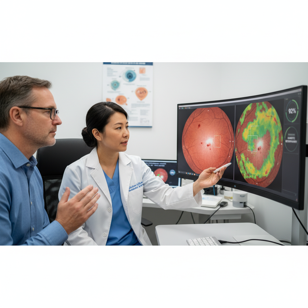 AI may help eye doctors detect retinal disease faster, but it does not replace the specialist